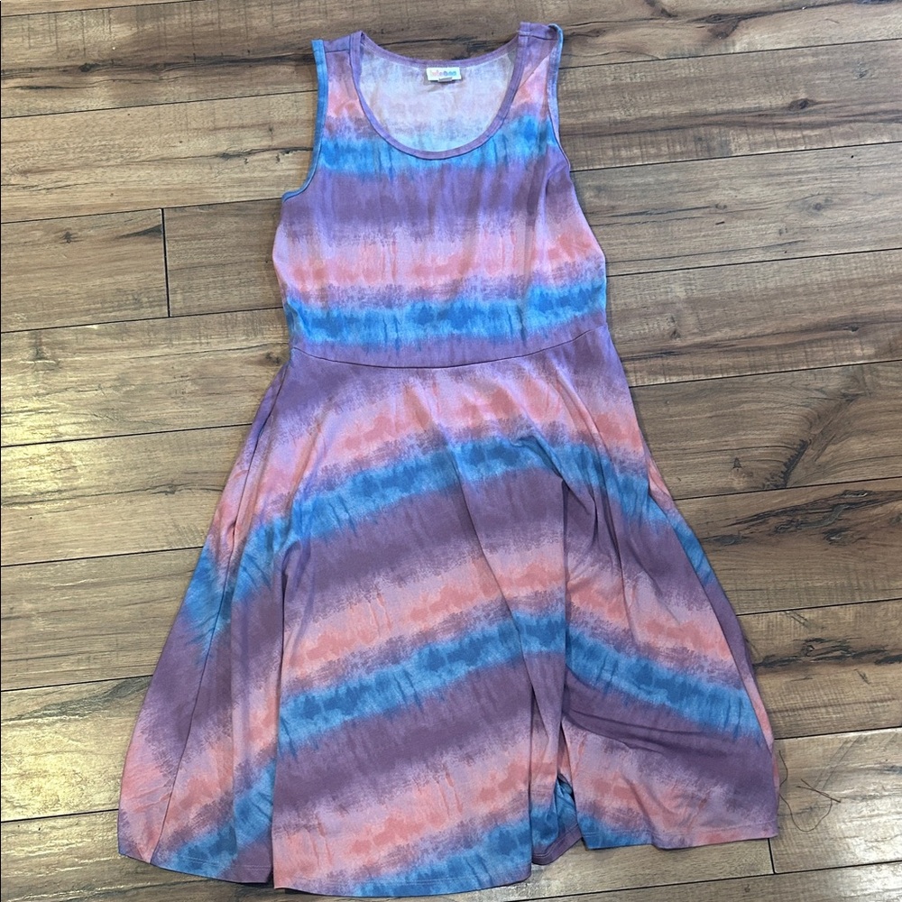 Spring Dress Colorful Tie-Dye Sleeveless Dress with Pockets!